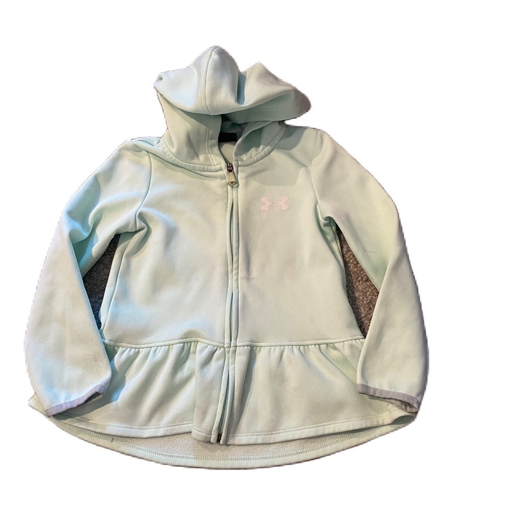 Under Armour Kids' Mint Green Hoodie Sz 4 Hooded Full Zip Girls